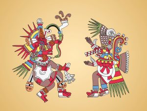 Quetzalcóatl y Tezcatlipoca.